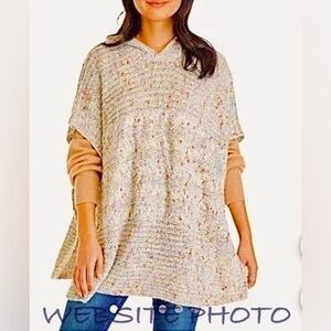 Cupio Oversized Poncho Hooded, Dolman Sleeves, Size S/M NWT